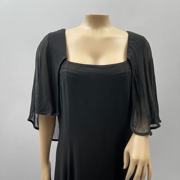 Holy Clothing Dress Women XL 1X Black Juliette Maxi Celtic Renfaire Caplet Gown - Picture 2 of 12